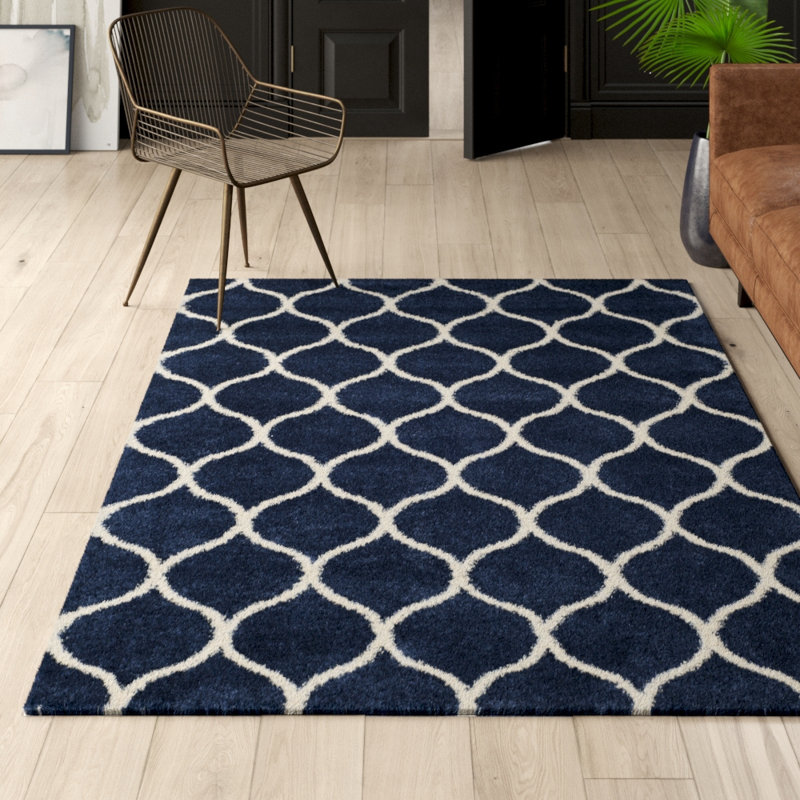 Mercury Row® Duhon Navy/Ivory Rug & Reviews Wayfair